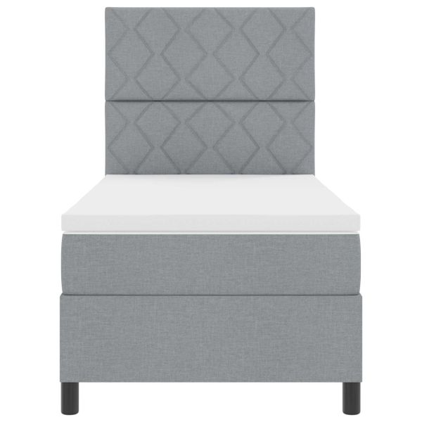 Легло с пружинирана основа Светлосиво 100 x 200 cm текстил