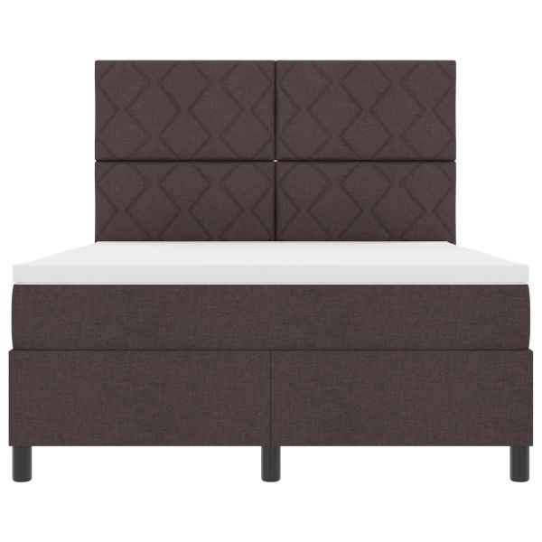 Легло с пружинирана основа Тъмнокафяв 160 x 200 cm текстил