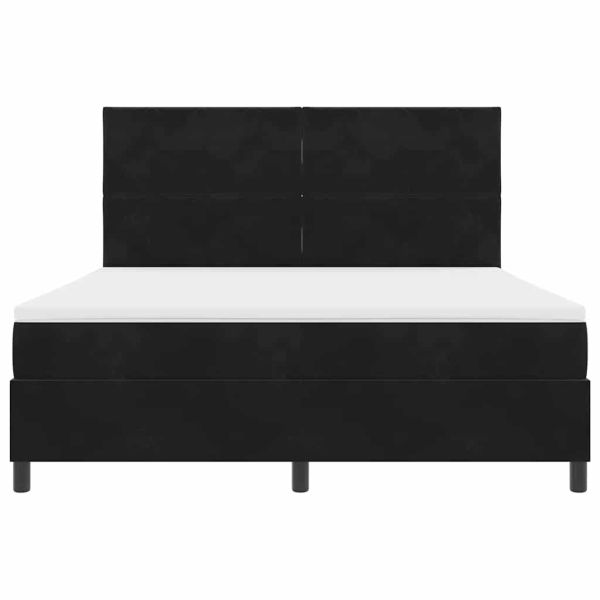 LED кутия за пружини с легло Черно 180 x 200 cm текстил