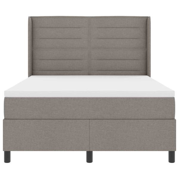 LED кутия за пружини с легло Таупе 140 x 190 cm текстил