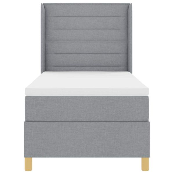 Легло с пружинирана основа Светлосиво 100 x 200 cm текстил