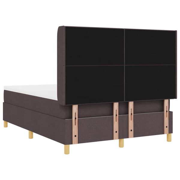 Легло с пружинирана основа с матрак Кафяво 140 x 200 cm текстил