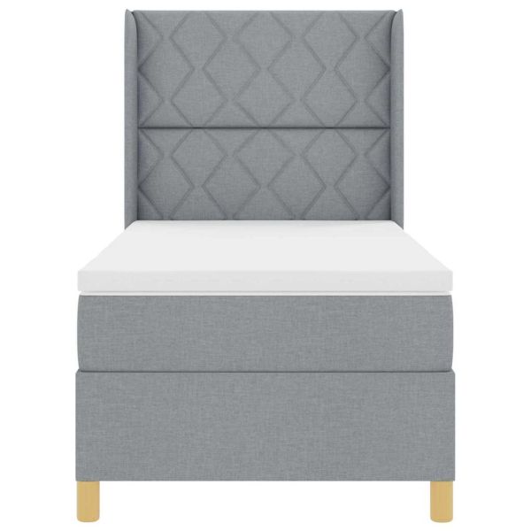 Легло с пружинирана основа Светлосиво 140 x 200 cm текстил