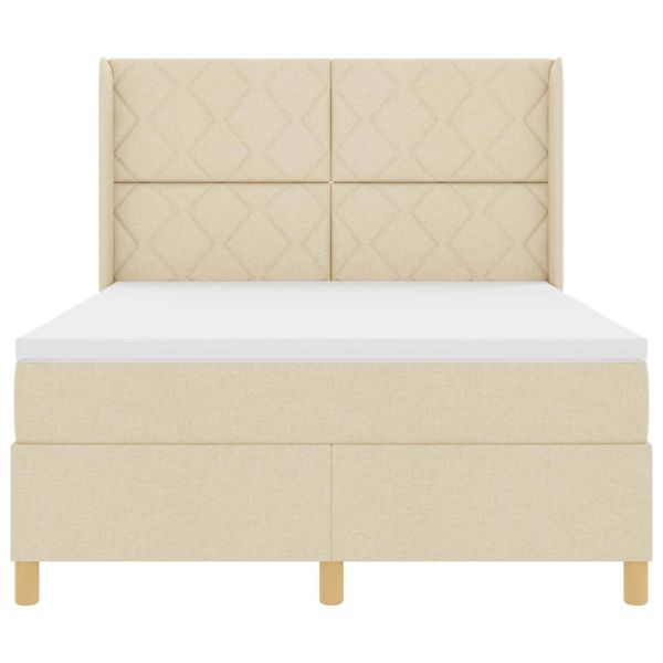 Легло с пружинирана основа с матрак Крем 160 x 200 cm текстил