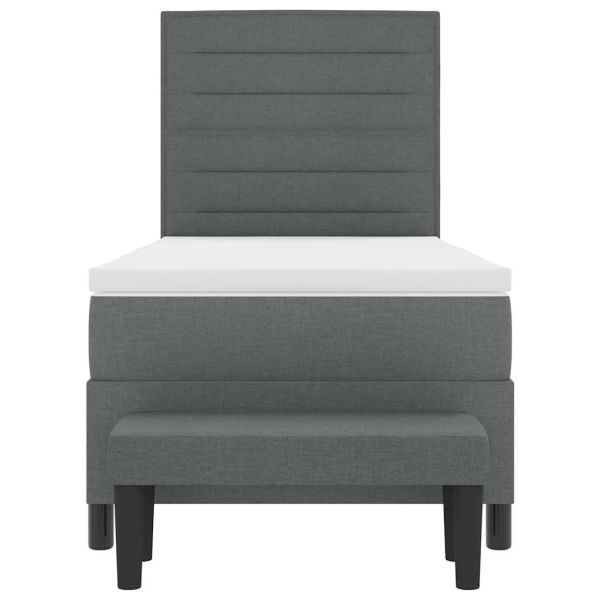 Легло с пружинирана основа Тъмен сив 80 x 200 cm текстил