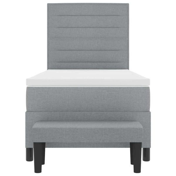 Легло с пружинирана основа Светлосиво 100 x 200 cm текстил