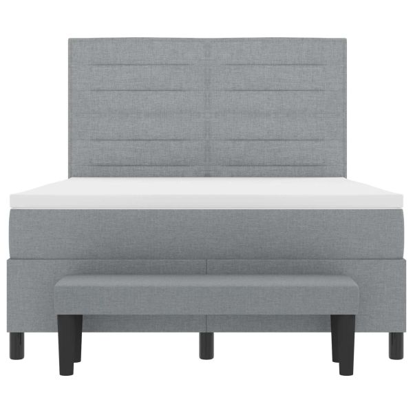 Легло с пружинирана основа Светлосиво 140 x 190 cm текстил