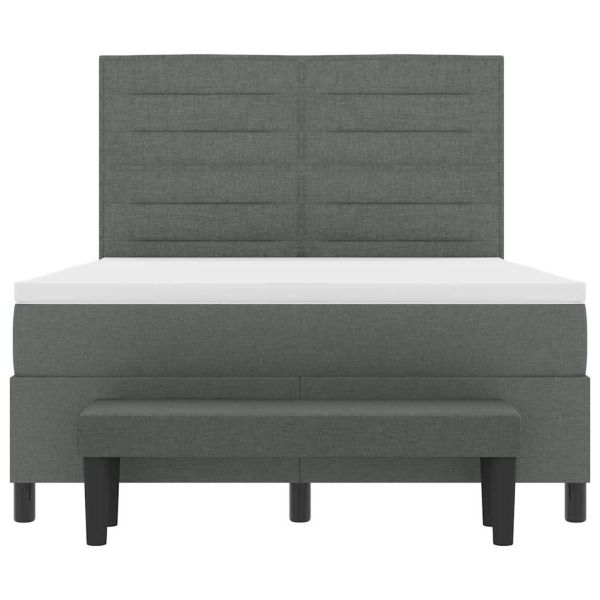 Легло с пружинирана основа Тъмен сив 160 x 200 cm текстил