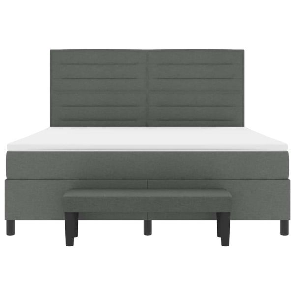 Легло с пружинирана основа Тъмен сив 180 x 200 cm текстил