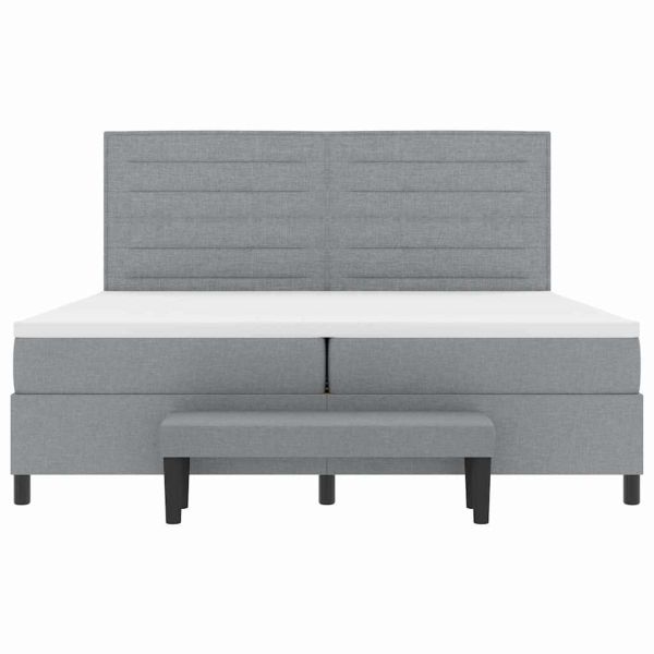 Легло с пружинирана основа Светлосиво 200 x 200 cm текстил