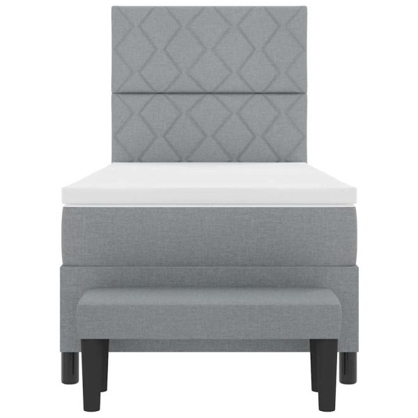 Легло с пружинирана основа Светлосиво 100 x 200 cm текстил