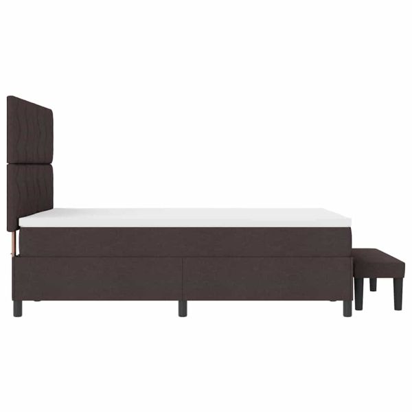 Легло с пружинирана основа Тъмен кафяв 160 x 200 cm текстил
