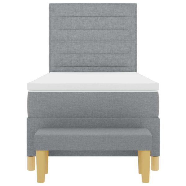 Легло с пружинирана основа Светлосиво 100 x 200 cm текстил