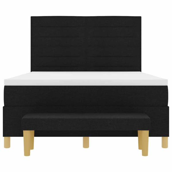 Легло с пружинирана основа с матрак Черно 140 x 200 cm текстил