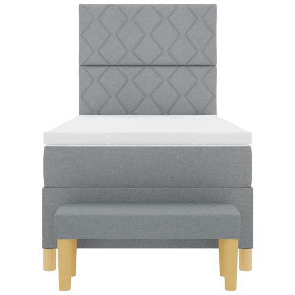 Легло с пружинирана основа Светлосиво 100 x 200 cm текстил