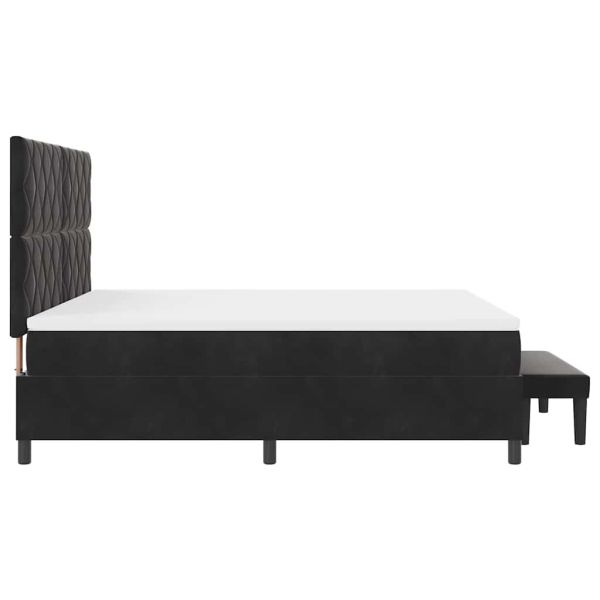 Легло с пружинирана основа с матрак Черно 180 x 200 cm Кадифе