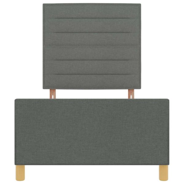 Рамка за легло с таблото Тъмносив 90 x 200 cm текстил