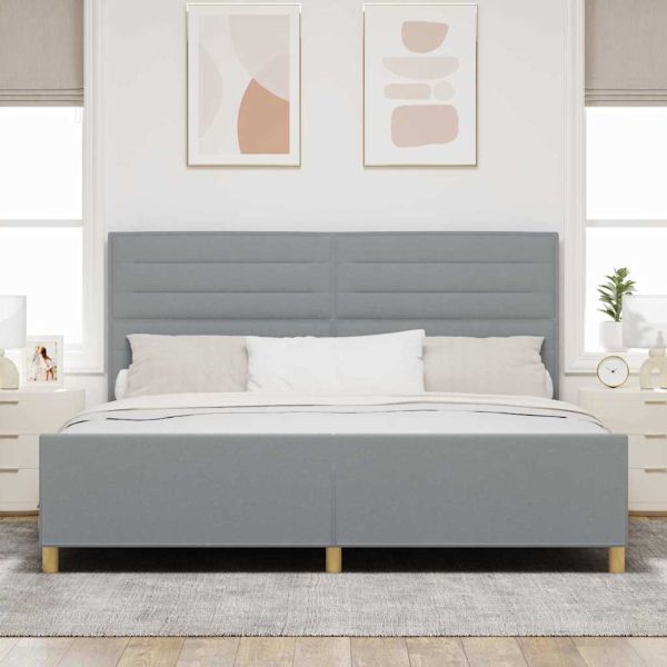 Рамка за легло с таблото Светлосиво 200 x 200 cm текстил