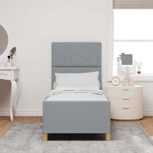 Рамка за легло с таблото Светлосиво 80 x 200 cm текстил