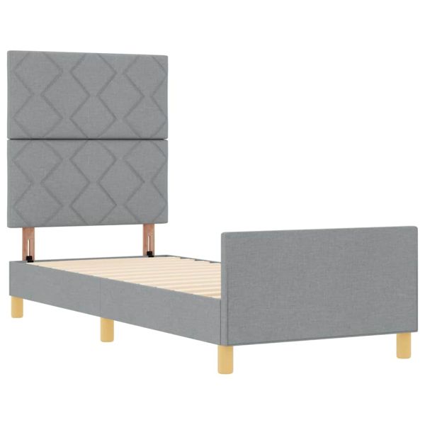 Рамка за легло с таблото Светлосиво 80 x 200 cm текстил