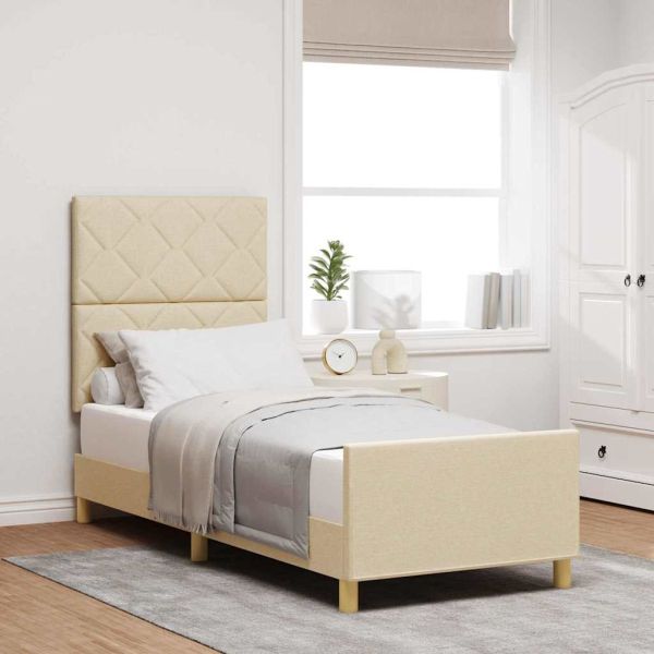 Рамка за легло с таблото Крем 80 x 200 cm текстил