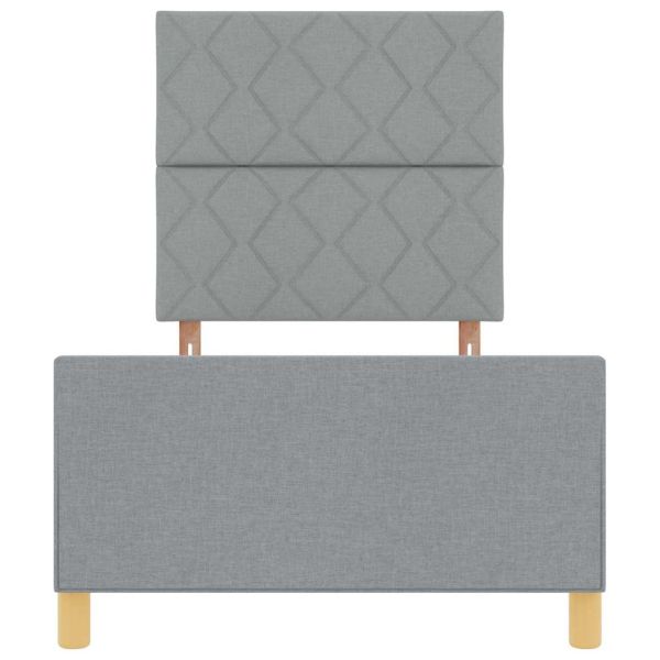 Рамка за легло с таблото Светлосиво 100 x 200 cm текстил