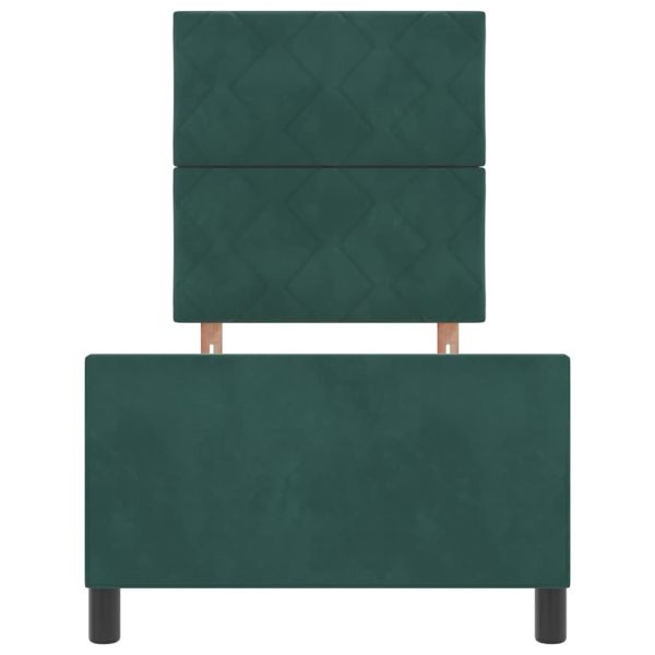 Легло с пружинирана основа Тъмен зелен 80 x 200 cm Кадифе