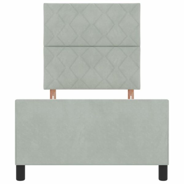 Легло с пружинирана основа Светлосиво 90 x 190 cm Кадифе