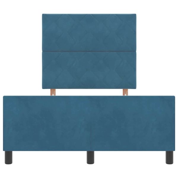 Легло с пружинирана основа Тъмен син 120 x 200 cm Кадифе