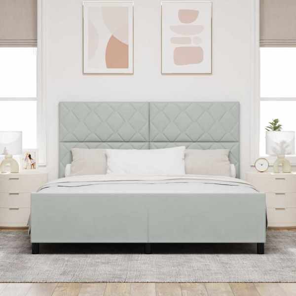 Легло с пружинирана основа Светлосиво 180 x 200 cm Кадифе