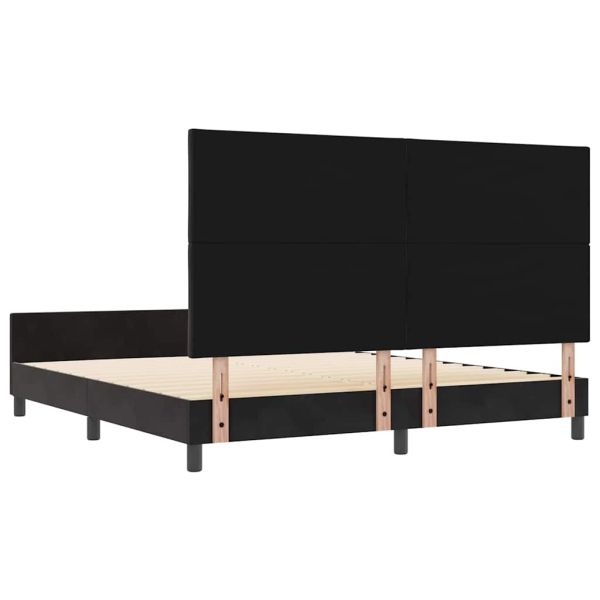 Легло с пружинирана основа с таблото Черно 180 x 200 cm Кадифе