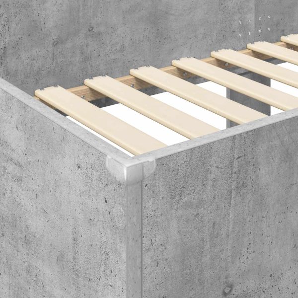 Двуетажно легло за деца Циментено сиво 100 x 190 cm