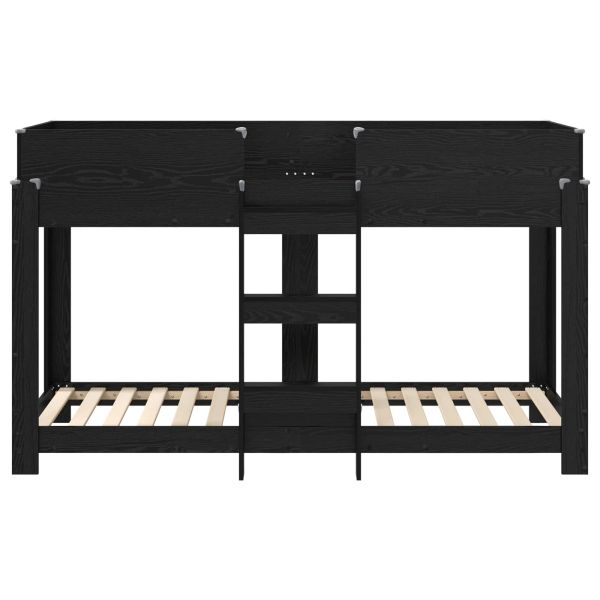 Двуетажно легло за деца Черния дъб 75 x 190 cm Инженерно дърво