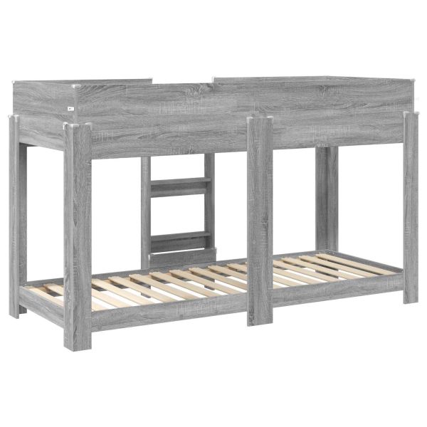 Двуетажно легло за деца Сив Сонома 75 x 190 cm Инженерно дърво