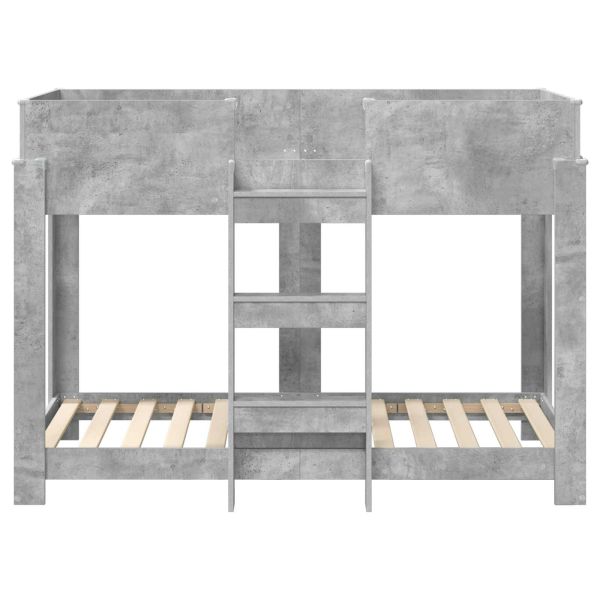 Двуетажно легло за деца Циментено сиво 80 x 160 cm