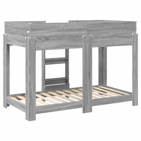 Двуетажно легло за деца Сив Сонома 80 x 160 cm Инженерно дърво