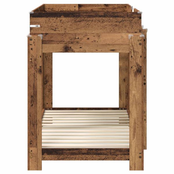 Двуетажно легло за деца Старо дърво 80 x 160 cm Инженерно дърво