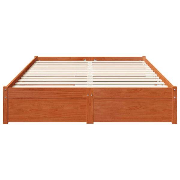 Рамка за легло Кафяво с восъчно покритие 160 x 200 cm