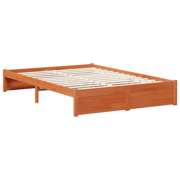 Рамка за легло Кафяво с восъчно покритие 160 x 200 cm