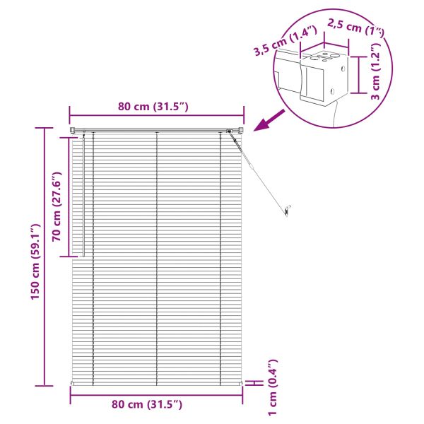 Венецианска щора Регулирума Сребристо сиво 150 x 80 cm ПВЦ