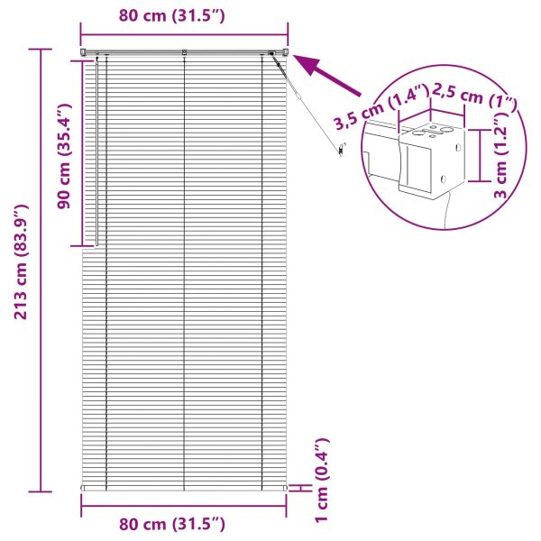 Венецианска щора Регулирума Сребристо сиво 213 x 80 см ПВЦ