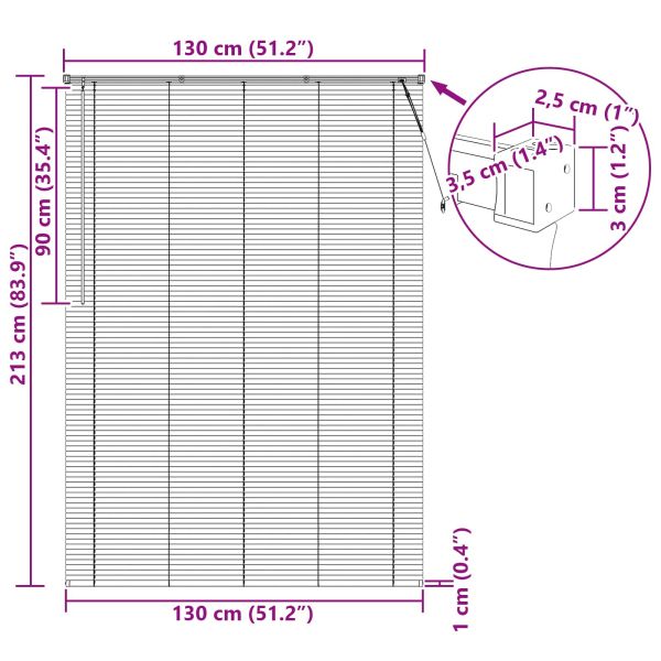 Венецианска щора Регулирума Бял 213 x 130 см ПВЦ