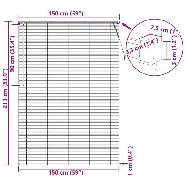 Венецианска щора Регулирума Черен 213 x 150 см ПВЦ