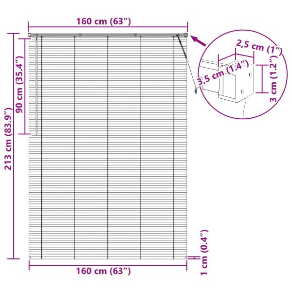 Венецианска щора Регулирума Черен 213 x 160 см ПВЦ
