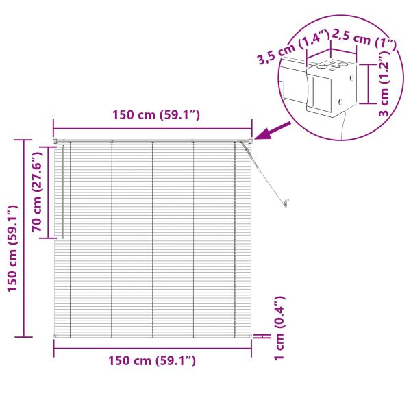 Венецианска щора Светло кафяво с шарка 150 x 150 cm ПВЦ