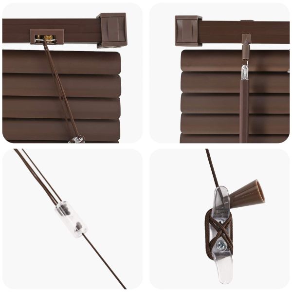 Венецианска щора Тъмно кафяво с шарка 150 x 80 cm ПВЦ