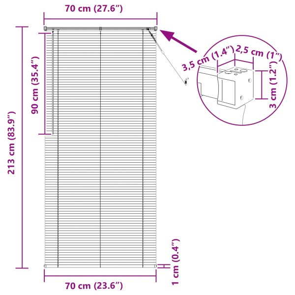 Венецианска щора Тъмно кафяво с шарка 213 x 70 см ПВЦ