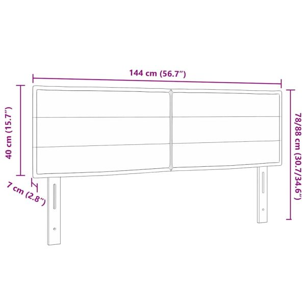 Облегалка за глава с таблото Крем 144 см Изкуствена