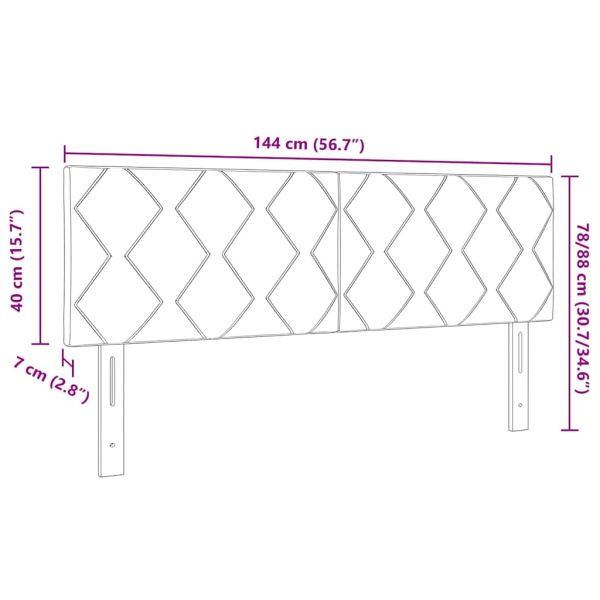 Облегалка за глава с таблото Тъмносив 144 см Кадифе