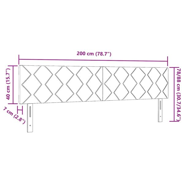 Облегалка за глава с таблото Светлосиво 200 cm Изкуствена